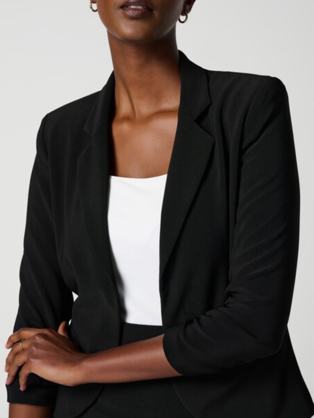 Joseph Ribkoff Black Tailored Blazer with White Tank